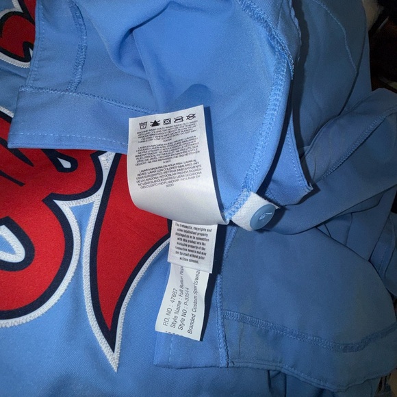 New Ole Miss Baseball Nike Jersey XL light blue & Red - Picture 6 of 11